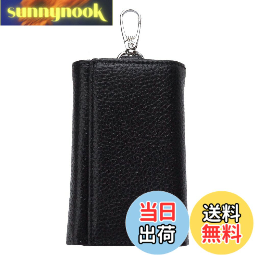 乐天商城 - 【送料無料】[KOYOKOMA] キーケース メンズ レディース 小銭入れ 6連 お札 小銭 カード入れ ナスカン カード 財布 鍵 色：ブラック