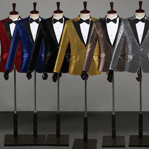 【8%OFFクーポン】大人 カラオケ 大会 司会者 メンズ 男性 ステージ 衣装 豪華 きらきら カラオケ 6カラー ジャズダンス 公爵様スーツ 2点セット 舞台 宮廷【S/M/L/XL/2XL/3XL】 金 黒 青 赤 茶色 銀 d9069c0c0d4