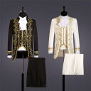【S/M/L/2L/3L】コスプレ衣装 演出服 王子様 貴族 衣装 メンズ 宮廷服 公爵 宮廷服 男性用スーツ 5点セット 中世 大人 演奏会 舞台ステージ衣装 演劇オペラ声楽 貴族服装 ヨーロッパ クリスマス仮装 ハロウィン衣装d9080c0c0x0c0