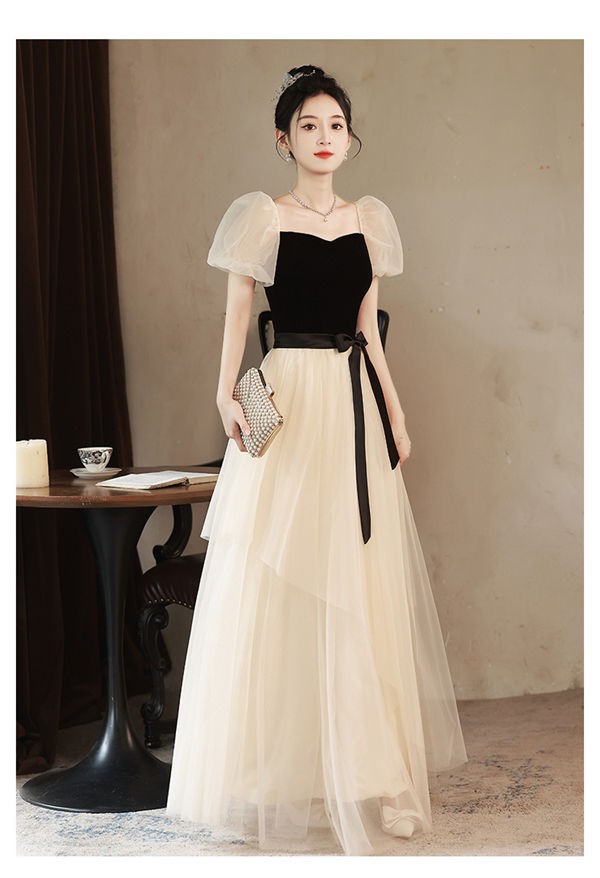 ロングドレス 演奏会 ドレス 大人 ピアノ 発表会 演奏会用ドレス 演奏会ドレス パーティードレス ピアノ発表会 ロング丈 結婚式 編み上げ お呼ばれ 袖あり 高級感 二次会 20代 30代 きれいめ 可愛い