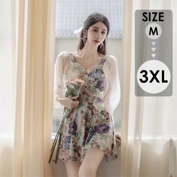 水着 大きいサイズ ぽっちゃり水着 レディース 体型カバー 大きいサイズ水着 ぽっちゃり ワンピース セクシー 可愛い 痩せ見え リゾート 温泉 ビーチ プール 海 水泳 オトナ女子 かわいい おしゃれ 花柄
