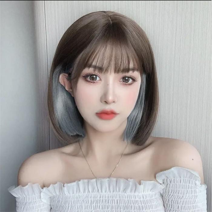 ウィッグ メッシュ レディース フルウィッグ ショート ストレート ぱっつん前髪 前髪あり 可愛い かわいい 大人用 コスプレ ロリータ ゴスロリ コスチューム 原宿風 仮装 超自然 かつら wig Lolita 小顔 文化祭 イベント 学園祭 ハロウィン dp107c6c6x0