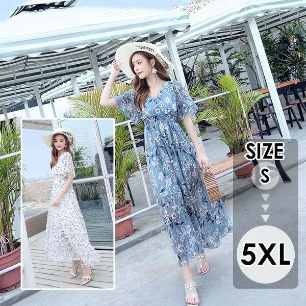 楽天市場】ハワイ リゾートワンピース（カラーブルー