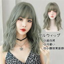 フルウィッグ ロング 自然 ウィッグ 可愛い 超自然 ネット付 キュート 小顔 コスプレ ハロウィン wig かつら 小顔効果抜群 仮装 原宿 結婚式 パーティー 耐熱ウィッグ 韓国風 日常用 グリーン 緑 dp093d4d4g4(4)