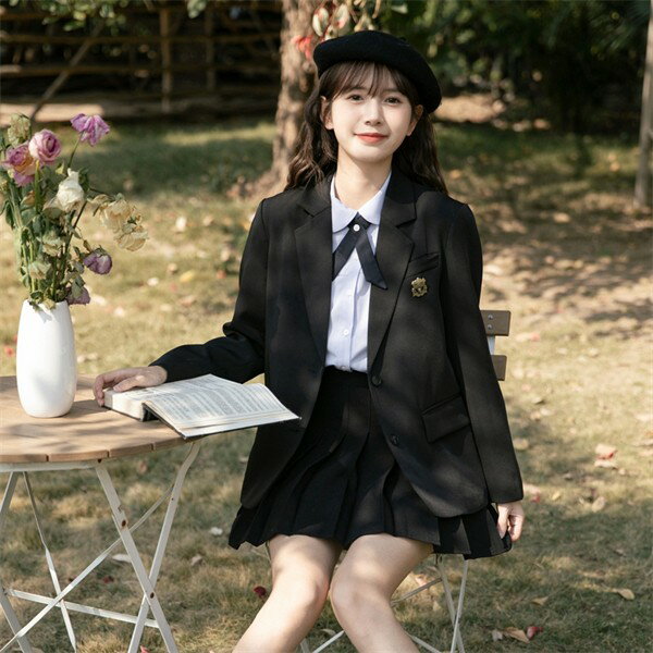 卒業式 スーツ 女の子 黒 ブラック 入学式 入学祝い 3点セット 中学生 高校生 中高生 大きいサイズ 小学生 卒業式服 小学校 子供服 フォーマルスーツ 女児 ジュニアスーツ 子供スーツ 卒業式服 お受験 発表会 S M L hl017d7d7x0