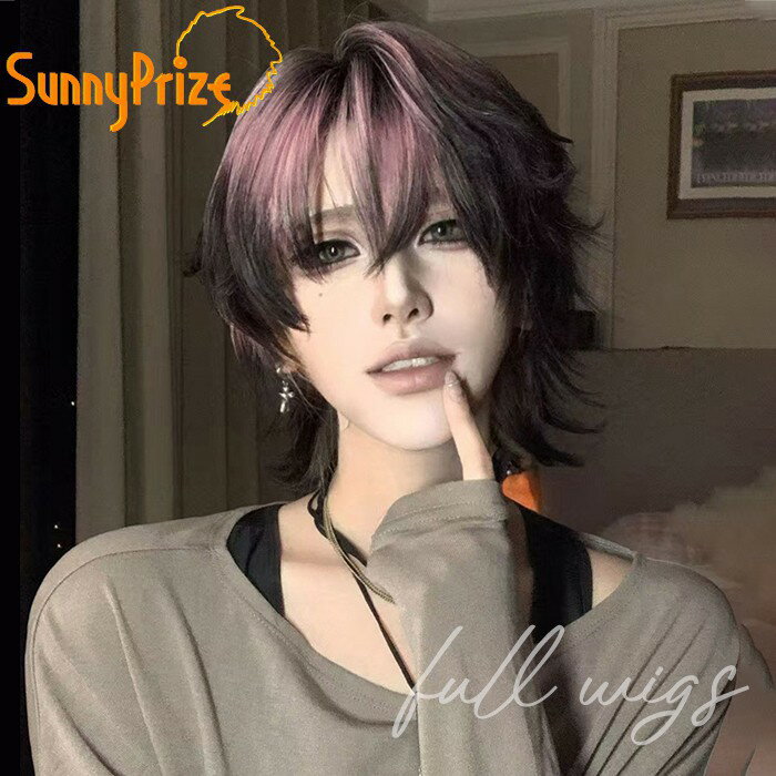 ウィッグ パープル 紫髪 フルウィッグ ショート グラデーション 前髪あり 可愛い かわいい レディース メンズ 撮影用 ハロウィン 仮装 制服 ロリータ ゴスロリ コスプレ コスチューム 原宿風 超自然 かつら 小顔 文化祭 イベント 学園祭 hl107d7d7lc