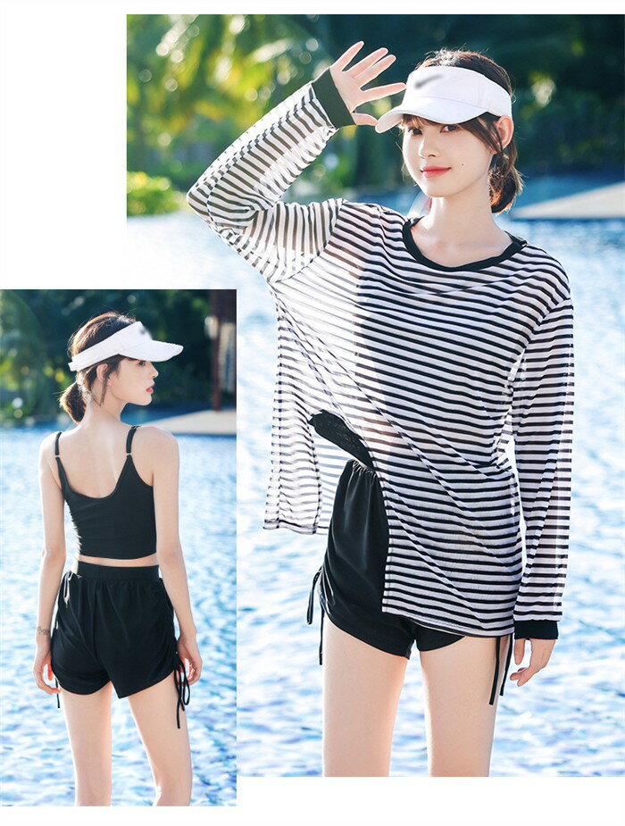 水着 大きいサイズ ぽっちゃり水着 レディース 体型カバー 大きいサイズ水着 ぽっちゃり タンキニ 3点セット 長袖シャツ ラッシュガード ママ セパレート ショートパンツ 10代 20代 二の腕カバー 露出控えめ 30代 海 プール リゾート おしゃれ カバーアップ 胸パッド付き