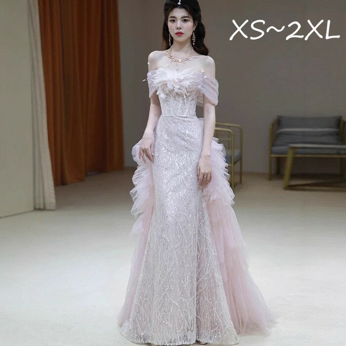 樂天商城 - パーティードレス ロング丈 レディース ピアノ 発表会 結婚式 ワンピース イブニングドレス フォーマル 大人 ドレス エレガント お呼ばれ 二次会 披露宴 演奏会 忘年会 司会ドレス 大きいサイズ ピンク XS-2XL dd038lclcm7