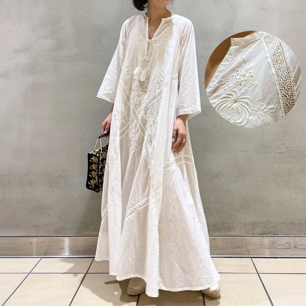 樂天商城 - ワンピース 夏ワンピ ロング レディース 袖あり 無地 おしゃれ リゾート ホワイト ファッション 春夏 カジュアル 大きいサイズ 体型カバー ゆったり 大きめ きれいめ 白 日常 大人 カジュアル 母の日 プレゼント dn011m3m3x0