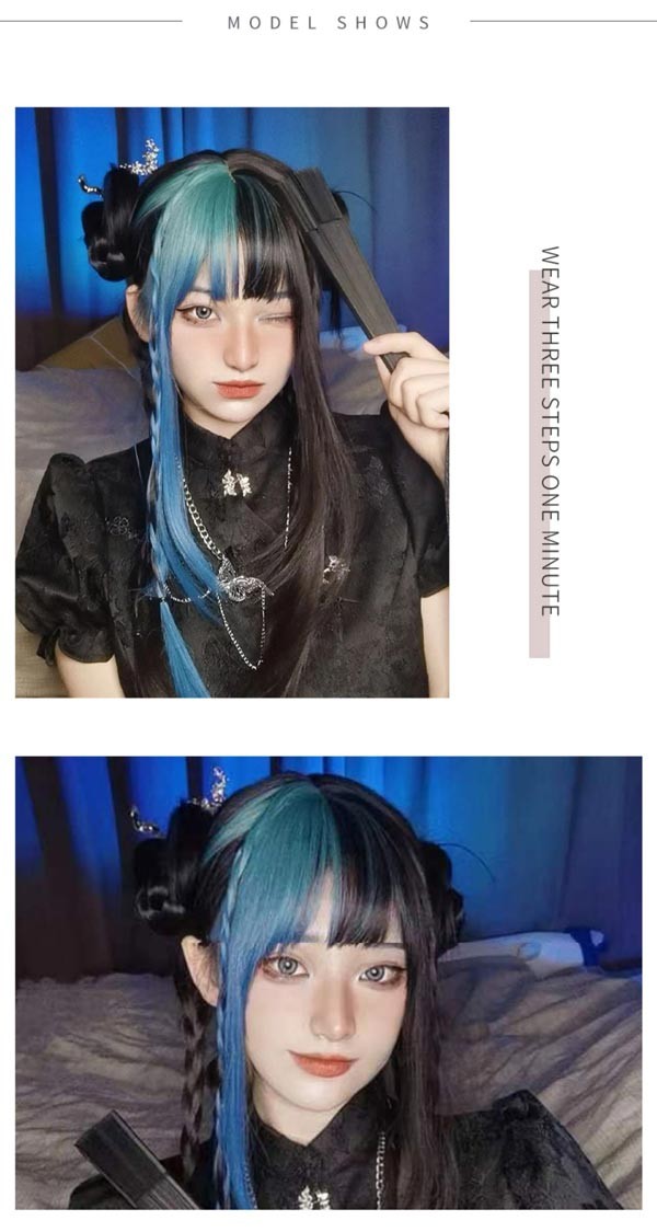 ウィッグ ロリータ 原宿風 ツートンカラー ロング ミディアム 巻き毛 ぱっつん前髪 レディース ゆめかわ コスプレウィッグ 可愛い 耐熱ウィッグ コスチューム 仮装 大人 自然 ナチュラル イベント 文化祭 普段使い ハロウィン dp024m3m3w9