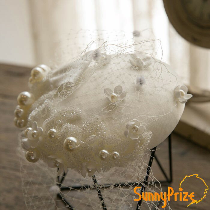 ウェディング ハットトーク帽 カクテルハット レトロ ブライダル 結婚式 ロリィタ 礼装帽子 ミニハット ゴシック ロザリオ エレガント ピアノ 発表会 演奏会 文化祭 学園祭 コスプレ小道具 仮装 コスチューム アクセサリー イベント オフホワイト n7002m3m3lc