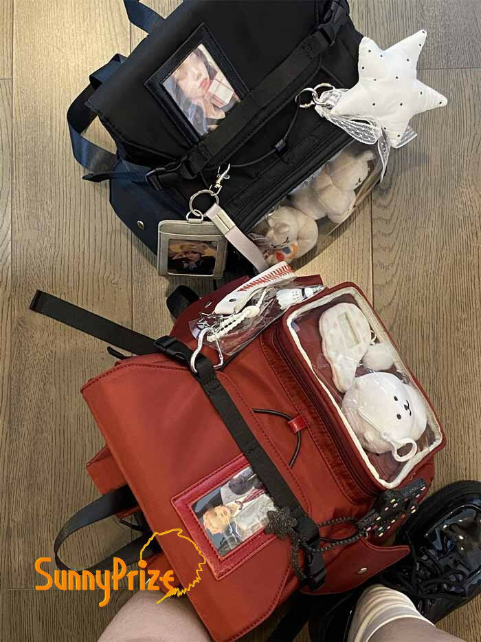 痛バッグ 痛バ ぬい活 リュック バックパック レディース 見せバッグ カバン 推し活 推しバッグ 缶バッチ 透明バッグ クリア クリアバッグ かわいい A4対応可 小学生 中学生 高校生 大学生 イベント 手提げ カジュアル nc003m3m3m7