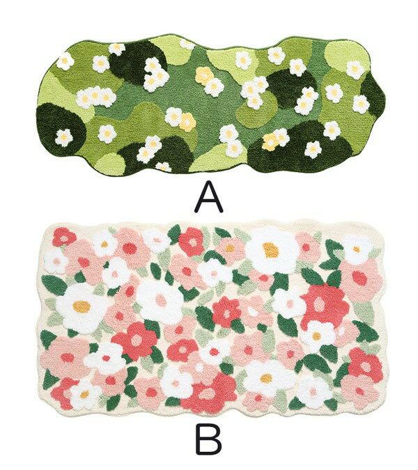 カーペット 花柄 リビング ラグ マット 室内 滑り止め 洗える おしゃれ もこもこ 写真映え 柔らかい 足冷え対策 クーラー対策 厚地 防寒対策 風水 水洗い 上品 かわいい 寝室 書斎 客室 子供部屋 新生活 DIY マルチカラー カラフル グリーン ピンク ja620m4m4x0