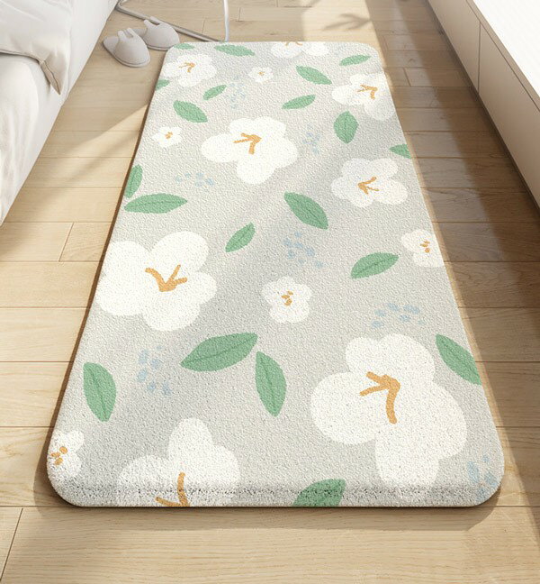 ラグ マット カーペット 花柄 ボタニカル リーフ柄 リビング 厚手 室内 滑り止め 洗える おしゃれ もこもこ 総柄 写真映え 柔らかい 足冷え対策 クーラー対策 風水 水洗い 上品 かわいい 寝室 書斎 客室 子供部屋 新生活 DIY オフホワイト グリーン ja621m4m4x0 [3]