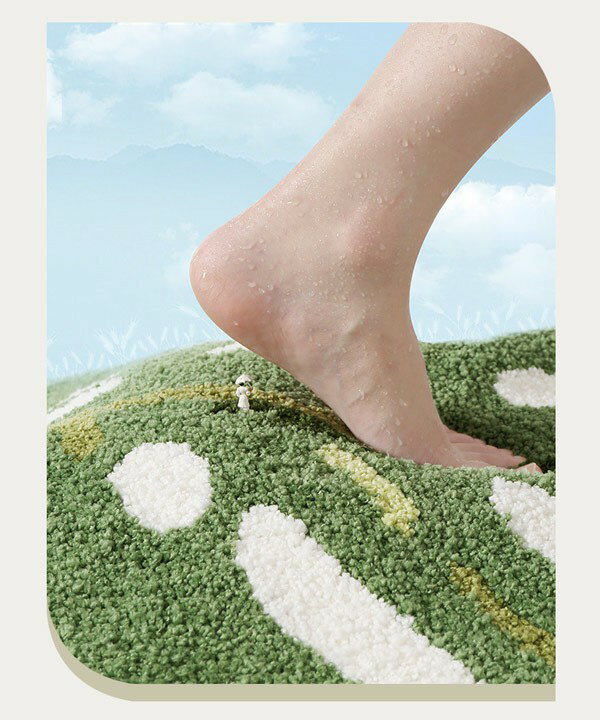 カーペット リーフ柄 リビング 上品 おしゃれ もこもこ ラグ マット 室内 滑り止め 洗える 写真映え 柔らかい 足冷え対策 クーラー対策 風水 水洗い かわいい 寝室 書斎 客室 子供部屋 新生活 DIY グリーン [2]