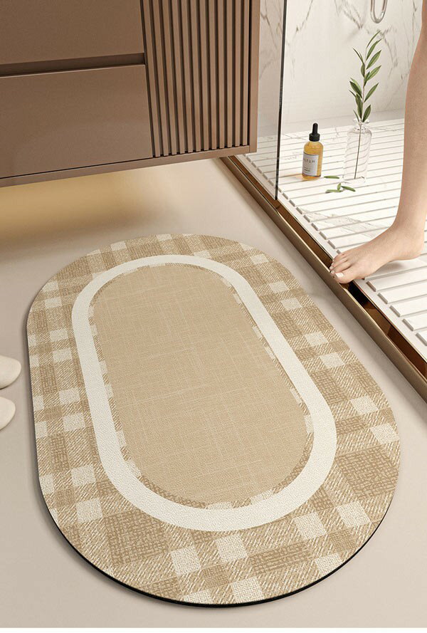 バスマット シンプル 上品 総柄 チェック柄 切り替え 玄関マット 室内 泥落とし 滑り止め 洗える おしゃれ 風水 水洗い ドアマット リビング ベッドルーム 書斎 ベランダ 上品 かわいい オフィス 店舗 飲食店 新生活 DIY ブラック ベージュ ja657m4m4x0