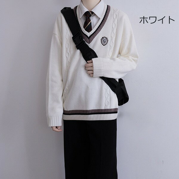 全4色 入学式 卒業式制服 男女兼用 男の子 女の子 定番のカーディガン ニットセーター 長袖 大きいサイズ 刺繍 スクールカーディガン 春 ニットソー ニット生地 リブ ニットウェア Vネック プルオーバー 通学 中学生 高校生 S M L XL 2XL dx015m5m5x0