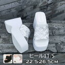 厚底サンダル ウェッジソール レディース ヒール ハイヒール ミュールサンダル オフィスサンダル 大きいサイズ 厚底 歩きやすい 安定感 黒 白 おしゃれ かわ...