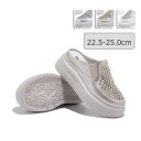 スニーカー サンダル レディース 22.5~25.0cm 厚底 通気性 透け感 メッシュ シースルー つっかけ フラット 疲れにくい 美脚 歩きやすい ヒール6...