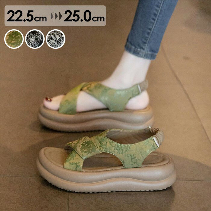 厚底サンダル 安定感 サンダル レデ