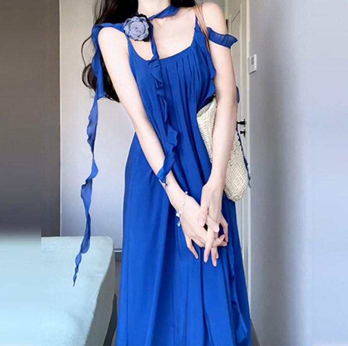 リゾートワンピ キャミソール キャミワンピ マキシ丈 小柄 大人可愛い 夏ワンピー...