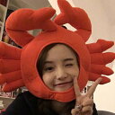 パーティーグッズ カニ 帽子 マジックテープ コスプレ 面白グッズ 可愛い 余興 ハロウィン 動物 なりきり 面白い 被り物 ゲーム 宴会 忘年会 仮装 変装 レッド be008n1n1g4