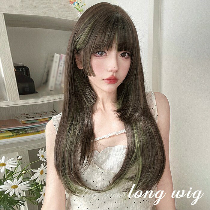樂天商城 - ウィッグ 姫カット メッシュ レディース フルウィッグ ロング 長髪 ストレート 茶髪 ブラウン 可愛い 大人用 コスプレ ロリータ ゴスロリ コスチューム 仮装 かつら 自然 小顔 変装 女装 文化祭 学園祭 演劇 舞台 イベント ハロウィン ゆめかわ de144n1n1x0