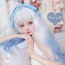 フルウィッグ グラデーション lolita 長髪 ロリータ風 巻き毛 ストレート ゆめかわいい ゆめかわ ウィッグ 前髪あり ホワイト ブルー 水色 レディース コスプレ 可愛い ロング 耐熱ウィッグ コスチューム 小顔効果抜群 文化祭 学園祭 イベント 変装 女装 dp226n1w9