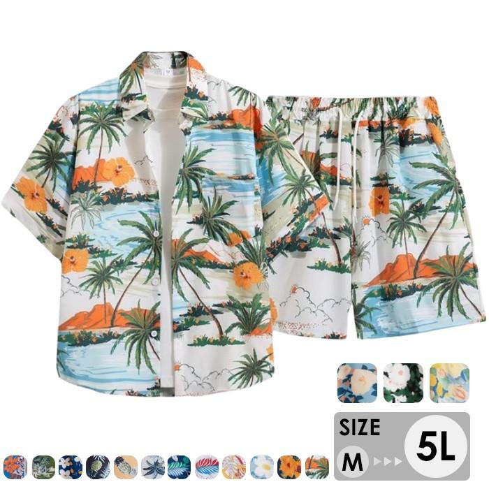 アロハシャツ メンズ レディース 半袖 開襟シャツ 派手 柄シャツ ボタニカル柄 ハイビスカス リゾートシャツ 夏服 大きいサイズ ハワイ風 カジュアル シャツ...