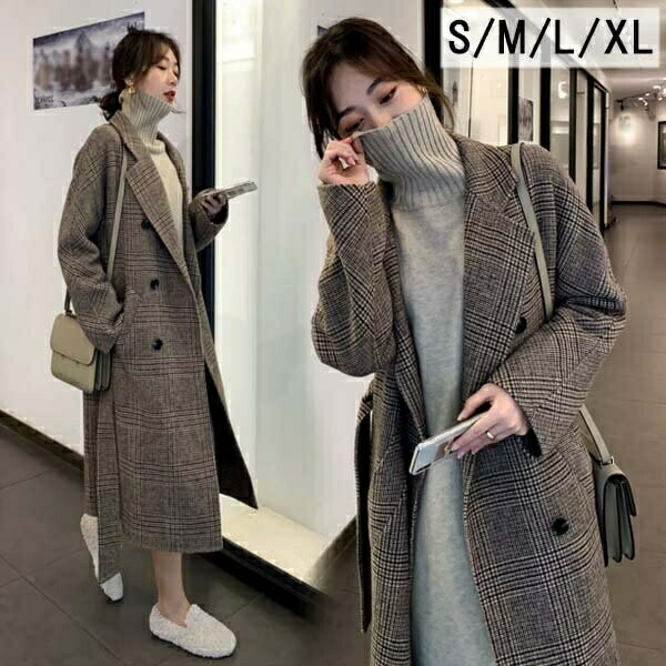 チェスターコート レディース コート ロング丈 アウター 韓国風 春秋 秋コート カジュアル チェック柄 秋冬 防寒 可愛い あったか 綺麗な大人シルエット 20代 30代 40代 S M L XL 女性 秋冬 おしゃれ ファッション dg233t2t2g4