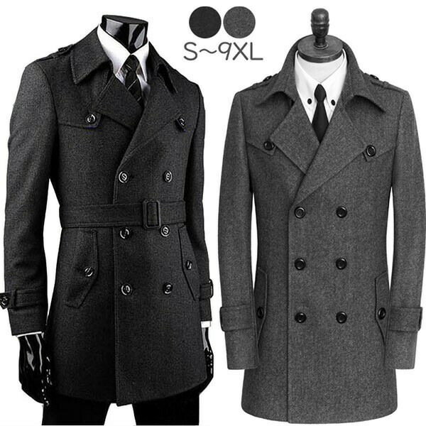 コートメンズチェスターコート混ウー...