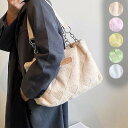 ショルダーバッグ ハンドバッグ 2WAY たっぷり収納 レディース 大きめ 軽量 ふわふわ もこもこ 大人 通勤 通学 ファーバッグ ふわもこ 秋冬バッグ 軽い フェイクファー ボア 可愛い 黄色い ベージュ ピンク 白 緑 dt208t2t2g4t2w9