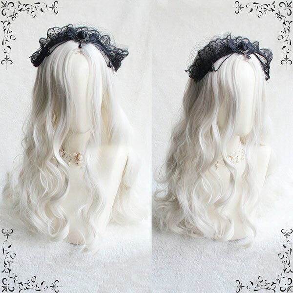 ウィッグ フルウィッグ 白銀色 ホワイト パーマ デコ出し セミロング センター分け センターパート レディース ハロウィン 切りっぱなしボブ ぱっつん 前髪あ...