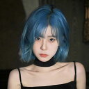 ウィッグ フルウィッグ ブルー 青 ショート レディース ハロウィン ふんわり前髪 切りっぱなしボブ ボブヘアー ナチュラル 原宿風 かつら コスプレ 可愛い 仮装 大人用 普段使い イベント 女装 発表会 文化祭 学園祭 学芸会 舞台 演劇 変装 小道具 dp137x1x1x0