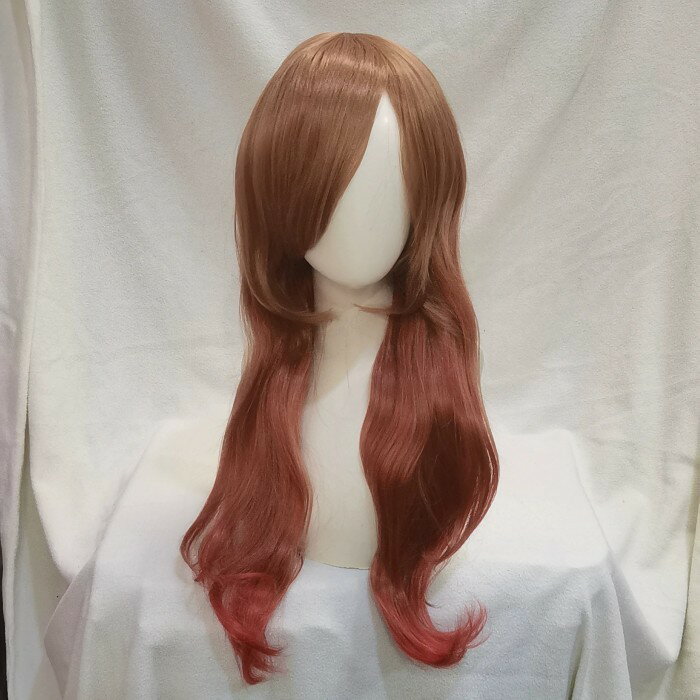 中世の貴族風 ブラウン ピンク グラデーション フルウィッグ かつら 女性 長髪 ロングウィッグ ロリータ lolita 前髪あり 自然 可愛い wig コスプレ 耐熱ウィッグ 小顔効果 コスチューム 仮装 文化祭 学園祭 演劇 舞台 イベント 変装 女装 dp258x1x1x0