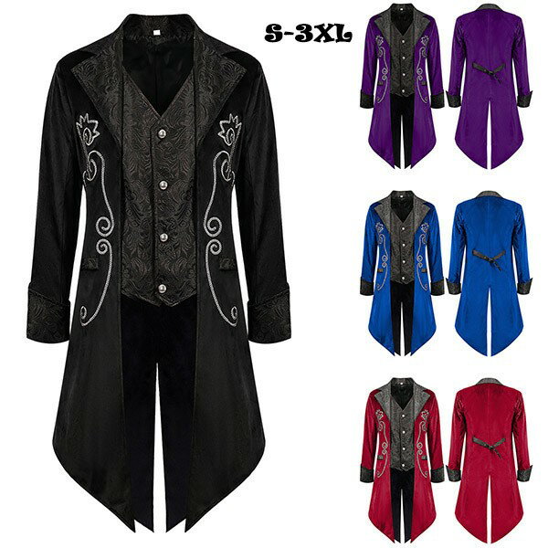 メンズ ジャケット アウター ベルベット 大きいサイズ 燕尾服 タキシード 王子様 ステージ衣装 舞台 演出 貴族 コスプレ 衣装 オペラ用衣装 男性 大人 忘年会 イベント 発表会 演奏会 司会者 かっこいい ハロウィン 文化祭 学園祭 d9092z7z7x0