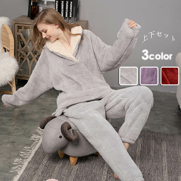 【ルームソックス1点プレゼント】韓国 もこもこパジャマ レディース 暖かい モコモコ あったか 冬 かわ..