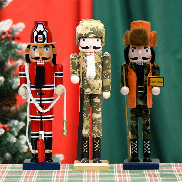 創意 ロシア くるみ割り人形 消防士 猎人 木製 男の子 おもちゃ 置物 インテリア かわいい 誕生日プレゼント ギフト 子供用 クリスマス贈り物...