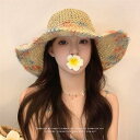 レディース 春夏 カラフル麦わら帽子 ビーチリゾート UVカット 透け感あおぎり編み 広いつば 日よけ 通気性 軽量 おしゃれ 海 旅行用 アジアン風 収納可能 ベージュ mf011z7z7x0