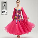 社交ダンス衣装 社交ダンス ドレス 社交 ダンス練習着 スタンダード ワンピース 広がる裾 レッスン着 発表会 競技着 練習着 演出用 ワルツ専用ドレス ロング...