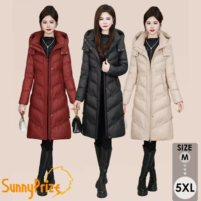 【スカーフおまけ】ダウンコート レディース ダウンジャケット ロング キルティング フード付き 防寒 冬 アウター 軽量 大きいサイズ M L 2L 3L 4L 5L 6L mc037zbzblc