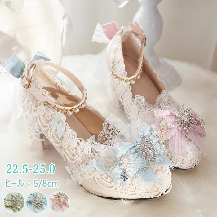 ロリータパンプス レディース リボ�