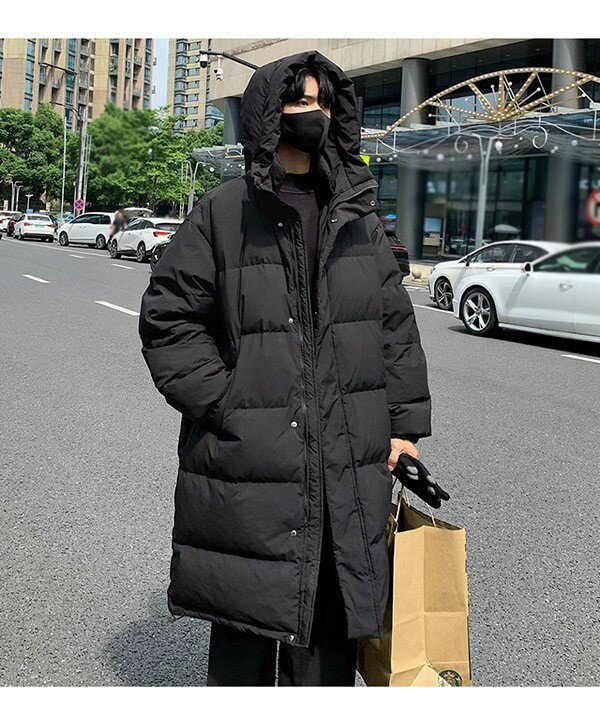 ダウンコート メンズ ダウンジャケット 90％ダウン Aライン 帽子付き フード 母親 大きいサイズ 黒 ブラック 厚手 冬服 防寒着 おしゃれ S M L きれいめ 着痩せ 20代 30代 40代 50代 60代 秋 冬 bg095zezelc