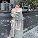 ダッフルコート ロングコート グレンチェック コート ドロップショルダー ステンカラーコート 超ロング フードなし 暖かい おしゃれ 体型カバー 中綿コート 韓国 暖かい おしゃれ 体型カバー かわいい エレガント dv079zezew9