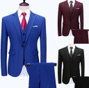 1ボタン スリム スーツ フォーマル ビジネス シングル メンズ 3カラー 紳士服 男性 背広 就職 suit 3点セット 大きいサイズ おしゃれ 春 夏 細身 結婚式 【M/L/XL/2XL/3XL/4XL/5XL/6XL】 ブルー レッド ブラック dg049g4g4d4