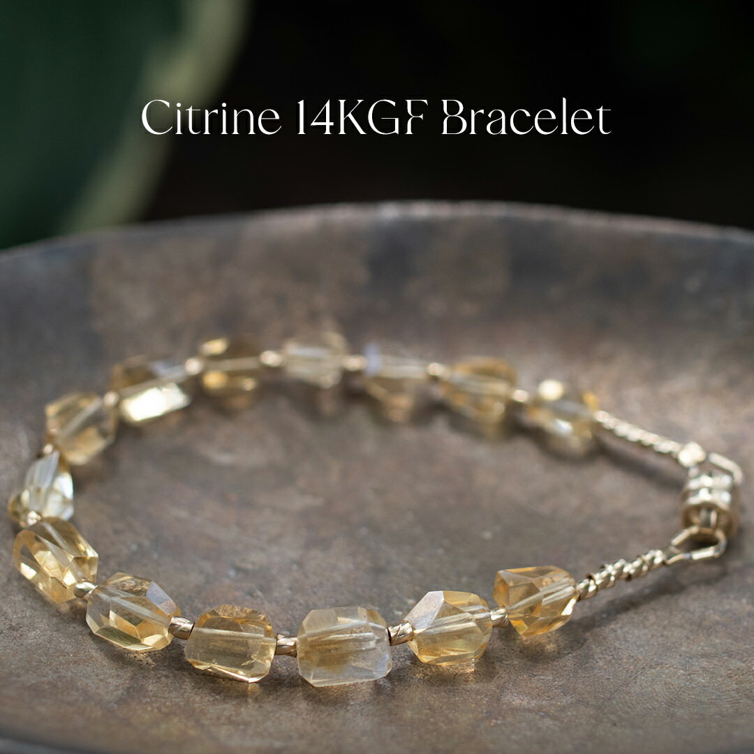 【サイズオーダー無料】MagnetiQ 14KGF ゴールド マグネットブレスレット 天然石シトリン タンブルカット 女性用 レディースブレスレット 日本製 ギ...