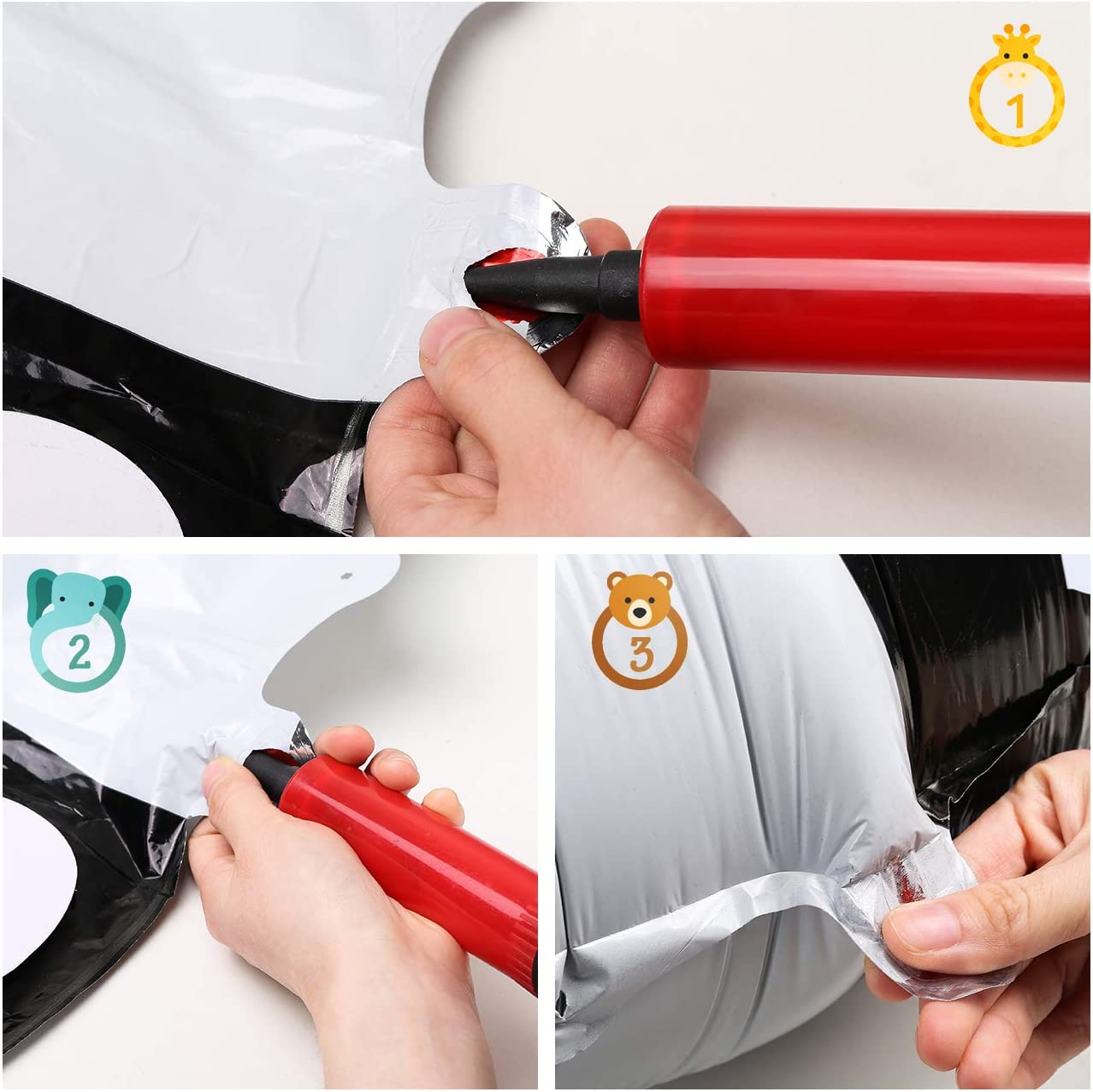 13個セット 風船 動物 アルミ製 犬/ライオン 誕生祝飾り バースデー飾り 紐付き（ランダムで発送）