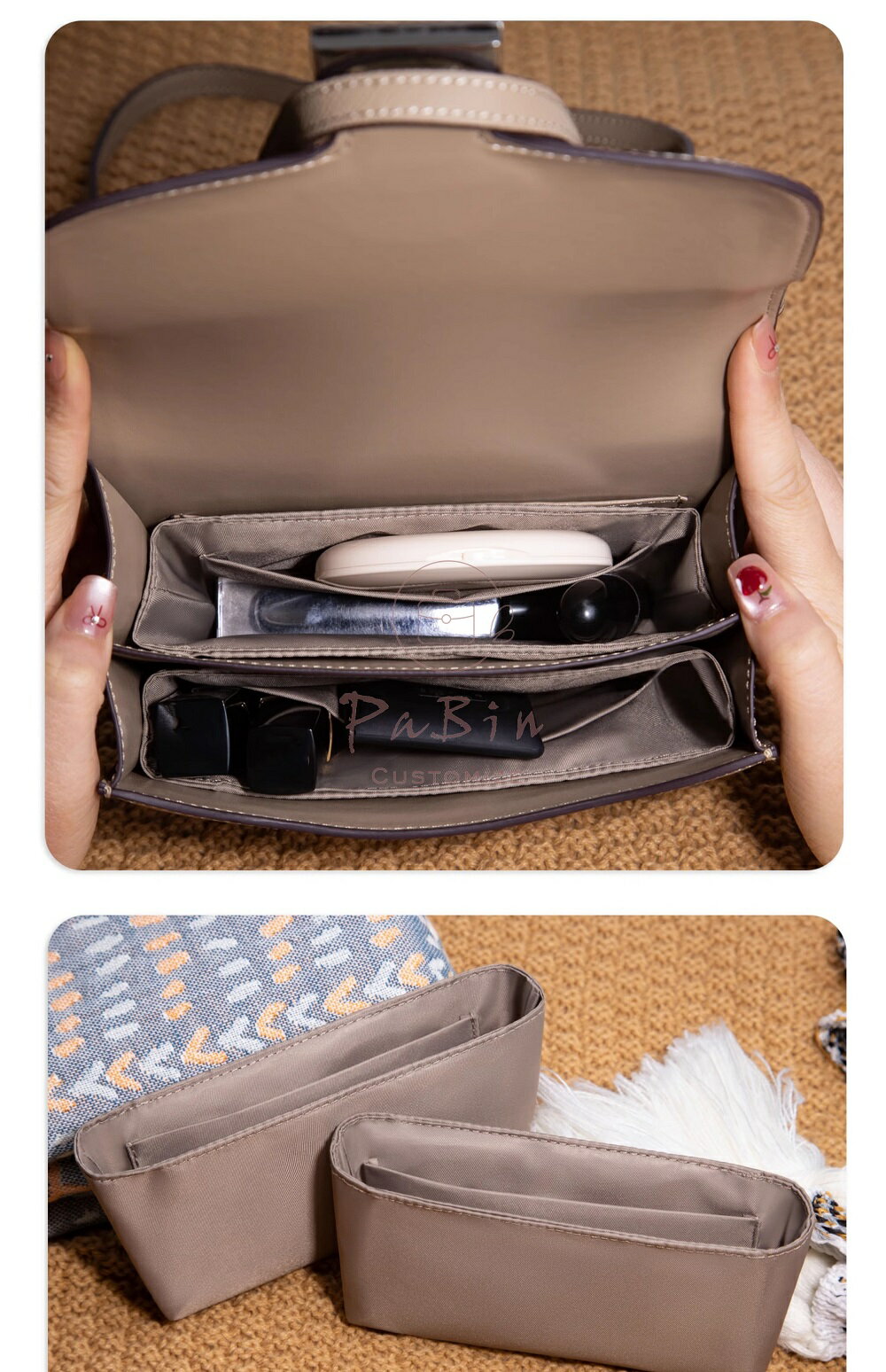 バッグインバッグ 自立 軽い Hermes constance18 23対応 インナーバッグ レディー...