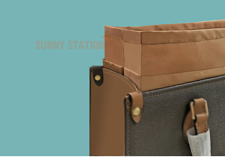 バッグインバッグ ルイヴィトン Louis Vuitton onthego対応 ナイロン 軽量 自立 インナーバッグ チャック付き 小さめ 大きめ バッグの中 整理 整頓 通勤 旅行バッグ 防水 水洗可能 バッグ 内部 底 汚れ防止 PaBin sunnystation-10003816 Sunny Station サンプル画像2