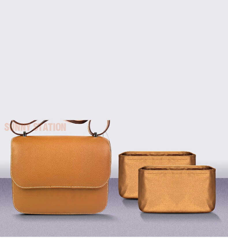 バッグインバッグ エルメス Hermes Constanc対応 シルク 軽量 自立 インナーバッグ チャック付き 小さ..